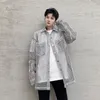 Men's Trench Coats 2021 Spring Summer Korean Street Hip-hop Mesh Hollow Edging Sun Protection Jacket Male Loose Casual Thin See-through Shir