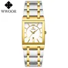 Armbanduhren Montre Femme 2023 WWOOR Frauen Kleid Armband Uhren für Damen Fashion Square Quarzuhren Laides Luxus Rose Gold Handgelenk Watc