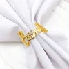 6 / PCS英語レターBismillah Napkin Ring El Restaurantファミリータブレーション装飾品スポット210706