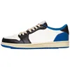 Travis Scotts Fragment 1 Outdoor Shoes High OG SP Military Blue Low Sail Suede Shy Pink Sneakers