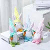 Easter Bunny Gnome Party Plush Scandinavian Decorations Nordic Dwarf Figurines Table Gnomes Decor Doll ornaments CCB12493
