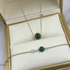 Ожерелье Ожерелье Пиажеты Подвески Malachite Inlaid Crystal 18K Позолоченные Стерлинговые Серебро Роскошные Ювелирные Изделия Высокое Качество Бренд Дизайнер Ожерелья Кулон