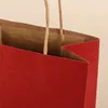 Großhandel! 10 Farben leere Einkaufstaschen Griff Kraftpapier Säcke Multifunktions weiche Papiertüte Festival Geschenk Verpackung Tasche A12