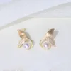 S925 Pearl Stud Earring 18K Real Gold Plated Prevent Allergy Earrings for Women Gril Gift Freshwater Natural Pearls
