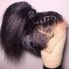 Glueless Full Lace Human Hair Wigs Remy Kinky Prosto Koronki Przodu Peruka 360 Koronki Przód Wig Ludzkie włosy Pre zepsutych Ludzkich Włosów Peruki S0826