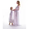 Elegant Lace Maternity Dress Photography Props Sexy V Neck Maxi Gown Bröllopsklänningar Långärmad Graviditetsklänning för foto Shoot X0902