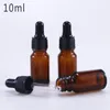 10 ml Draagbare vloeibare druppel pipet reagens lege amber hervulbare glazen fles reizen pot met druppels professionele opslagflessen potten DH3922