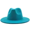 Wide Brim Hats 2021 Patchwork Wool Felt Jazz Fedora Men Women Hat Panama Trilby Caps Wholesale7809110