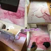 Living s Pink Gold Oil Painting Abstract Girls Room Romantic Purple 3D Tappeti Camera da letto accanto al tappeto Tappeto da ingresso