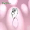 SANTUZZA Zilveren Ring Voor Vrouwen Pure 925 Sterling Leopard Panther Zirconia s Party Trendy Fijne Sieraden 211217