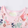 Jumping meters Breathable Girls Dress with Floral Aninal Pattern Round Neck Cotton Kids Autumn Long Sleeve for Pink Dresses 2-7y G1215