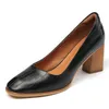 AllBineFo Kalın Topuk Doğal Hakiki Deri Domuz Derisi Astarı Kadın Topuklu Ayakkabı Moda Eğlence Yüksek Topuklu Kadın Yüksek Topuk Ayakkabı 210611