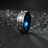 8mm Square Carve Tungsten Stalowy Pierścionek Palec Mężczyźni Biżuteria Hip Hop Punk Wolfram Pierścienie Węglikowe Will i Sandy