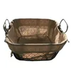 Ounonairon Art Wire Panier de rangement forgé avec doublure en tissu Cadre en métal Organisateur Porte-livres Salle de bain Cuisine Conteneur 210609