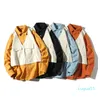 Men's Jackets Mens Windbreaker Jacket Autumn Casual Vintage Color Block Loose Track Hoodie Coats Streetwear
