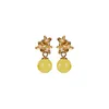 Stud S925 Sterling Silver Gold-Plated Amber Beeswax Pearl Gracful Personality Plum Blossom Round Beads Women's Ear Studs örhängen