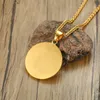 Hängsmycke Halsband Dropship Män Om Halsband Rostfritt Stål Amulet Medaljong med CZ AUM OHM Symbol i Golden Mäns Smycken 24 tum