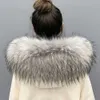 2021 Super Duży Luksusowy Faux Fur Collar Dla Kobiet Mężczyźni 22cm Szerokość Puszyste Okłady Multicolor Zagęścić Ciepłe Ladies Kurtki Kaptur Wystrój H0923