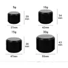 20st/parti 5G/10G/15G/30G Tom Cream Jar Plastic Cosmetic Packaging Bottle Black Eyeshadow Makeup Packaging Pot T200819