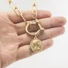 Pendant Necklaces Lucky Padlock Coin Chunky Chain Thick Linked For Women Minimalist Necklace Everyday Jewelry 2022