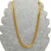 8mm/10mm Double Curb Miami Chain Necklace Men 18K Yellow Gold Filled Classic Clavicle Jewelry Gift 60cm Long