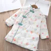 Vestidos de princesa florales de invierno para niñas 2021 niños de longitud media abajo cheongsam estilo chino retro niños Hanfu ropa encantadora para niños S1690