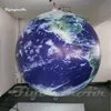 Hanging Lighting Inflatable Earth Balloon 1.5m/2m/3m Diameter Planet Ball Customized Large Blow Up Globe For Night Club And Bar Decoration