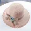 Chapeau de paille d'été femme vacances crème solaire chapeau de plage loisirs tout match chapeau de soleil mode coréen pêcheur casquette G220301