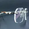 Marco de anteojos de corte de diamantes marco de gafas de ojo sin borde de carter para hombres y mujeres anteojos de lujo Oculos ee gau