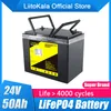 LiitoKala 24 V 50 Ah 60 Ah LiFePO4 batterie pour moto système solaire ebike électrique fauteuil roulant scooters électriques camping-cars voiturette de golf hors route hors réseau solaire vent