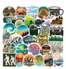 50Pcs-Pack Adventure Hiking Camping Nature Vinyl Sticker Waterproof Stickers for Water Bottle Laptop Planner Scrapbook Wall Skateboard Journal Organizer Decals