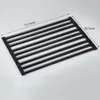 Küchenspeicherorganisation Aluminiumlegierung über Waschbecken faltbares Geschirr Trocknerhalter Rack Tischgeschirr Drainer Anti -Heat -Matten Organizer