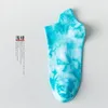 Nieuwe paren Tie-Dye Mannen en Vrouwen Sokken Katoen Kleurrijke Vortex Hiphop Skateboard Lift Oor Happy Fashion Funny Girls Short Socks