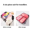 Abbigliamento guardaroba Storage 6PCS Travel Organizer Bagagli Sacchetti di compressione Borse salvaspazio Pacchetti di smistamento multifunzionali2320