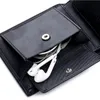 محافظ الرجال المحفظة 3 أضعاف مصمم قصيرة سبليت جلد RFID حماية مع كوين جيب الذكور عارضة محفظة حامل حقيبة