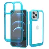 Candy Color Space Super Transparent Hybrid Acrylic TPU Shockproof Cases Anti-Yellowing Clear For iPhone 13 12 11 Pro Max Mini XR XS X 8 7 Plus Samsung S20 S21 FE S22 Ultra