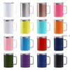 NEW16oz Coffee Mugs With Handle Double Wall Portable Stainless Steel Wine Tumbler Insulated Beer Cup sea shipping RRB13886