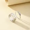 2pcs Cute Little Dinosaur Couples Wide Ring Thin Ring Women Sweetheart Gift Fashion Simple Engagement Jewelry Party Gifts
