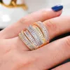 GODKI 2021 Trendy Women Luxury Wide Sparkly Cubic Zirconia Inlaid Creative Exaggerated Wedding Rings Fashion Jewelry
