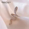 Design Sense Creative Silvery Snake Shaped Opening Rings for Woman Korean Fashion Jewelry Party Girls Luxury Set Accessories