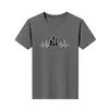 T-shirts pour hommes Pièce d'échecs Heartbeat Ekg Line Streetwear O Cou T-shirt Été Casual