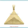 Ciondoli Gioielli Color oro Piramide egiziana Collane con ciondolo affascinanti Gioielli Illuminati vintage in acciaio inossidabile con catena per le donne Me
