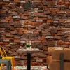 Wallpapers Modern Vintage 3D Brick Roll Papel de parede personalizado para Cofae Barber Shop Paredes Contato Papier Peint