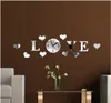 Wall Clocks Creative Mirror Love Personalized Three Dimensional Acrylic Clock Living Room Paste DIY Decoration