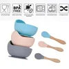 Cups, Dishes & Utensils 7Pcs Baby Free BPA Non-Slip Plate Set With Sucker Solid Colour Waterproof Portable Feeding Fork Spoon Kids Food Tabl