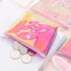 Laser Colorful Coin Purse Data Cable Key Bag Girl Heart Clutch Zipper Transparent Storage Bag Wholesale