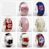 اليدوية lampwork الكلاسيكية الزجاج فضفاض الخرز حفرة كبيرة سحر مورانو الفضة مطلي 925 موضوع النوى في وتكون مختوم broadbremmed ل diy أساور القلائد مجوهرات