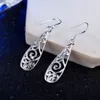 Boucles d'oreilles pendantes en argent Sterling 925, bijoux ajourés en forme de fleur pour dame