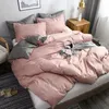 Ensembles de literie 1 ensemble rayures Texture lignes housse de couette couleur Pastel simple Double lit king pour adultes 3020