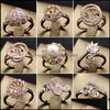 Настройки ювелирных изделий блестящие! Жемчужное кольцо Sier / Gold / Rose Gold Pearl Rings Wedding DIY для женщин Регулируемый размер Размер Падение Доставка 2021 Pvjmz